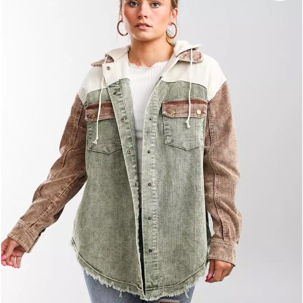 Corduroy Color-block Jacket